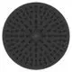 Runde Kopfbrause mit einer gleichmäßigen, strukturierten Oberfläche, Hersteller Ideal Standard. Farbe Schwarz, geeignet für eine Badezimmerinstallation.